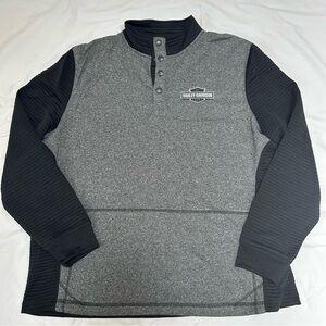 Harley-Davidson Charcoal and Black Button-Up Athletic Sweatshirt